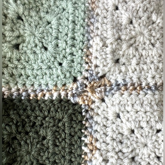 Beautiful fall colored Handmade Heart Throw Crocheted Blanket - Picture 2 of 5